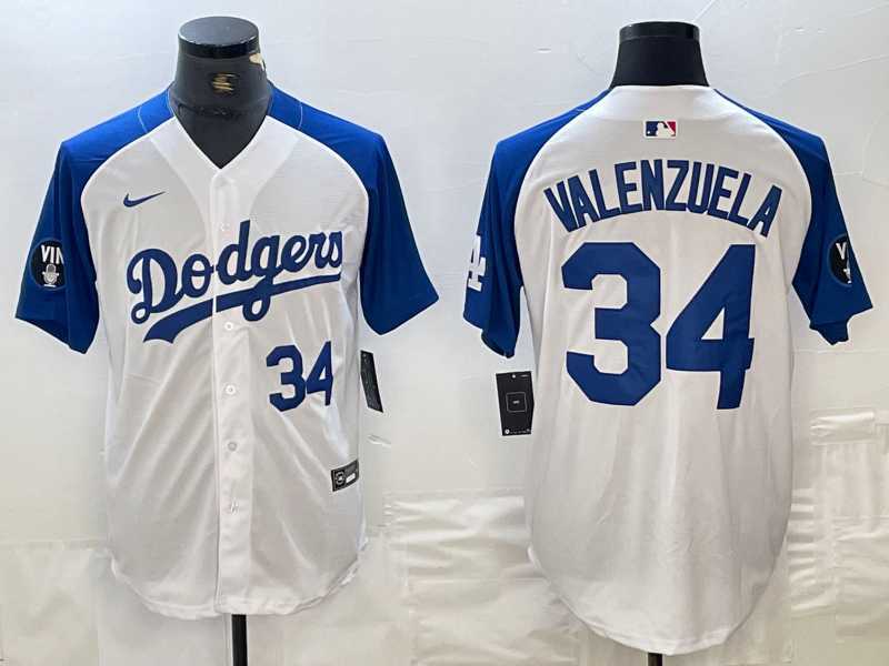 Men's Los Angeles Dodgers #34 Toro Valenzuela Number White Blue Fashion Stitched Cool Base Limited Jerseys,We sell and wholesale Men's Los Angeles Dodgers #34 Toro Valenzuela Number White Blue Fashion Stitched Cool Base Limited Jerseys on line form chian!